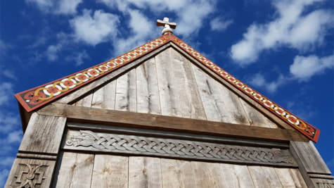 Taget på Ansgar Kirke på Ribe VikingeCenter