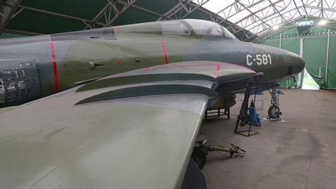 RF 84F fly udstillet på Gedhusmuseet