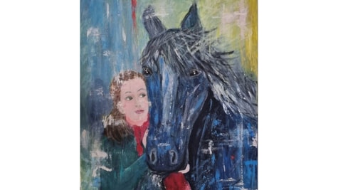 Maleri af en kvinde med en hest