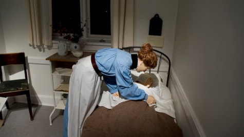 Billede fra museum _ billede af sengepleje
